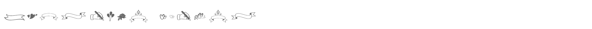 Sample characters Blustina Extras Font